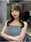 韓国レイヤーカット/くびれ巻き/前髪顔周り/セミディ[門前仲町]