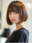 くびれヘア 美髪 ハイライトカラー アプリコットオレンジ