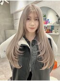 ハッシュカット/スモーキーカラー/ミルクティーブロンド