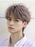 ハイトーンカラーフェザーパーマニュアンスパーマセンターパート