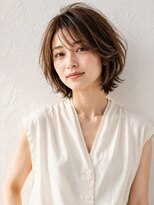 ミロア 薬院(miroa) ボブ レイヤーカット ベージュカラー 顔周りカット 20代