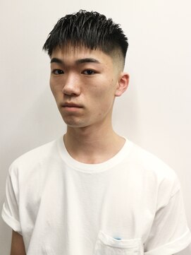 フランクスバーバー アンド ビアークラブ(FRANK'S BARBER and BEER CLUB) 七三オールバックツイストパーマコンマヘアかき上げヘアテクノR