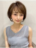 20代30代40代大人かわいいひし形ボブ小顔ショコラベージュ