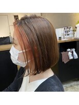 スラン(sran hair and spa) モカベージュとくすみレッドのイヤリングカラー♪