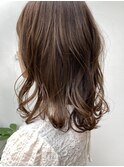 美髪/大人かわいい/こなれミディ/サンドベージュ