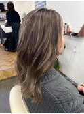 札幌白髪ぼかし オリーブベージュハイライト