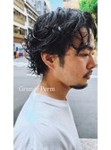 外国人風サーフカール/グランジパーマ/メンズボブ