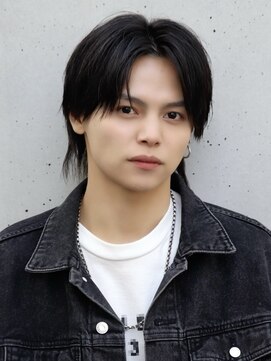 エイド 渋谷(aid) 黒髪ナチュラルメンズウルフショートニュアンスパーマ