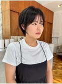 ショート/丸みショート/シースルーバング/グレージュ/柏美容室