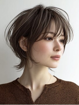 ハーツ(Heart's) 白髪ぼかし脱白髪染め似合わせショートボブ40代50代60代