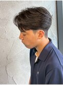 センターパートフェザーパーマ群馬高崎眉毛韓国メンズニュアンス