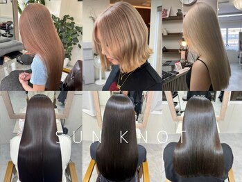 サンノット(SUN KNOT)の写真/今までの縮毛矯正とは全く違う仕上がりに感動！ダメージレスで自然な仕上がりのストレートヘアを叶えます♪