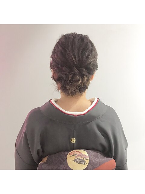 和装ヘアセット☆結婚式の着物に合わせてラフなアレンジに☆