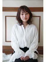 グラニュー(granew)&nbsp;デザインカラーオン眉マッシュウルフで切りっぱなしボブ