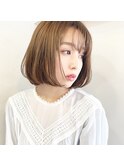 【riko立野】ころっと可愛いココアベージュレイヤーボブ