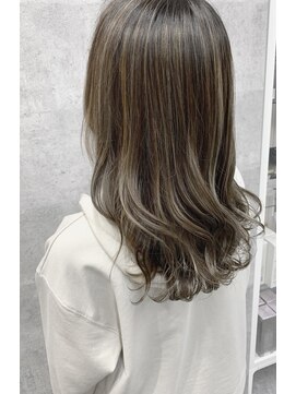 アッド(hair salon add.) 【岡山市 add.】 ハイライト×セミロング