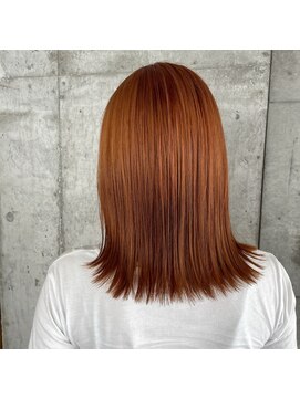 エース (ACE) ACE 横浜 パールオレンジ×切りっぱなしボブ