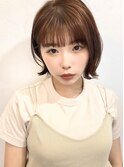 韓国ヘア/ボブ/ミニボブ/外ハネ/切りっぱなし/透明感カラー