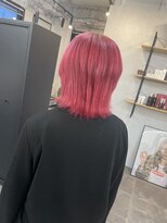 エル オオサカ 心斎橋店(L. OSAKA) チェリーピンク_デザインカラー斜めバング_MO44