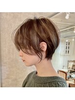 髪質改善と縮毛矯正の専門店 サンティエ(scintiller)&nbsp;大人綺麗な小顔襟足スッキリショートボブ　30代40代50代