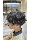 刈り上げマッシュに波巻きツイストスパイラルパーマ