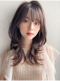 斜めバング似合わせカット大人可愛い艶感愛され#342f0305