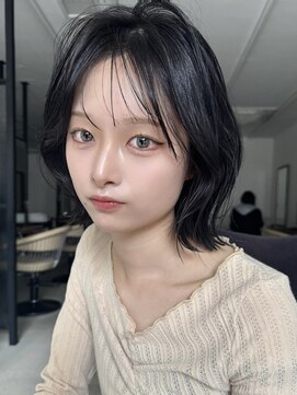 サンド 大阪梅田(sand) ＠hitoshi__sand ボブ/黒髪/ネビージュ/小顔/ワンレン/大阪梅田