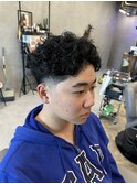 フェザーパーマ サーフカール 刈り上げセンターパート