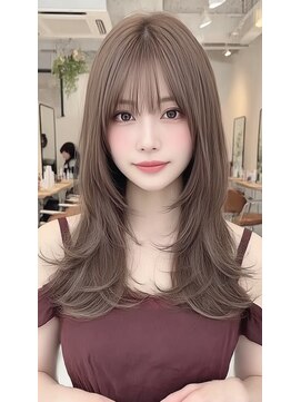 レス(Les.) ミディアムレイヤーバタフライハッシュカットダークグレー