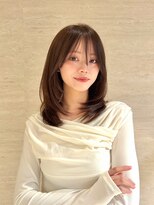 パルス ヨコハマ(PULSE yokohama)&nbsp;ミディアムレイヤーカット韓国ハッシュカットくびれヘアブラウン
