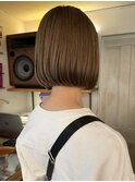 切りっぱなしボブ/柔らかベージュ/ショートボブ/ボブ