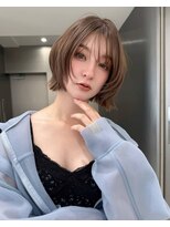 サンドハーツギンザ(sand Hearts ginza)&nbsp;ダークアッシュブラウンミディアムレイヤー韓国巻き顔周りカット