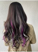 パープルアッシュ+インナーデザインエクステ