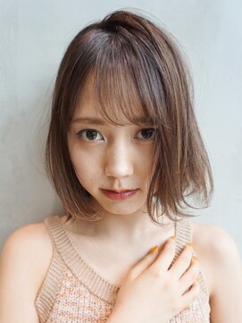 アルバム 銀座(ALBUM GINZA) ピュアボブ_セシルカットココアブラウンフリンジウェーブ_57745