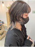 【cuzKLUB】インナーカラー ホワイトアッシュ×ショートウルフ