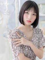 モッズヘア 上尾西口店(mod's hair) 黒髪シースルーバング小顔切りっぱなしボブa上尾20代30代40代