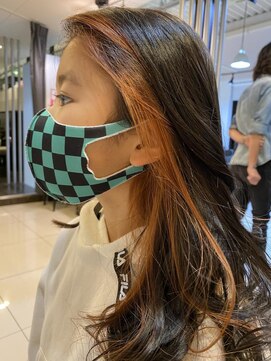 ミューズ 四街道店(MUSE) フェイスフレーミングオレンジベージュイヤリングカラーインナー