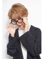 シェル 立川(shell)&nbsp;大人可愛いナチュラルひし形マッシュショートボブマロンベージュ