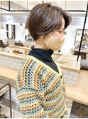 *滝田*前髪なしショートカットナチュラルパーマニュアンスパーマ