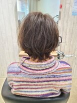 ヘアサロン フラット(hair salon flat) ナチュラルブラウン・20代30代40代ショートヘア無造作ウェーブ