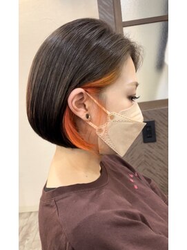 ルミ 高崎駅店(Lumi) オレンジインナーカラーボブ♪【高崎/高崎駅/Lumi高崎】