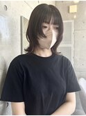 ウルフカット×暖色カラー