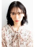 前髪マチルダボブピンクベージュインナーグレージュウルフ所沢