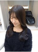 顔周りレイヤーカットにシースルー×こっくりカラー