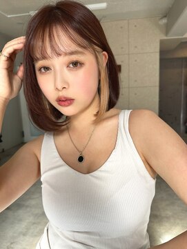 ロゼ 六甲道(ROSE) 【ROSE】インナーカラー＿ブリーチ＿ボブ＿前髪