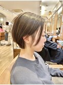20代30代40代抜け感ショートレイヤーミルクティベージュ