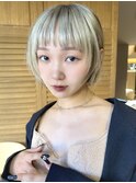 マッシュショート丸みショートボブくびれショート金髪ショート