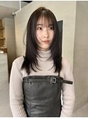 人気！レイヤーカットブリーチなしブラウンカラー/中西