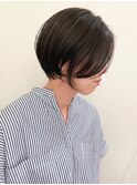 ハイライト白髪ぼかしダブルカラーインナーカラーショートボブ