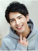 【F】ツーブロック刈り上げドライアップバングショート